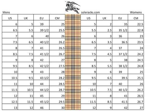 burberry shoe chart|burberry 10y size chart.